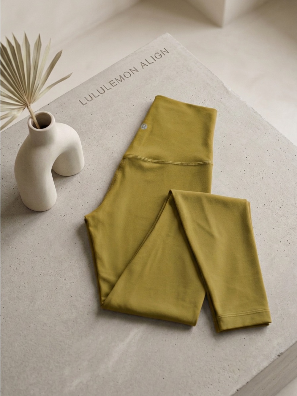 Lululemon Align Pant 28" Grape Leaf High Rise Yoga Leggings Nulu Yellow Green 4